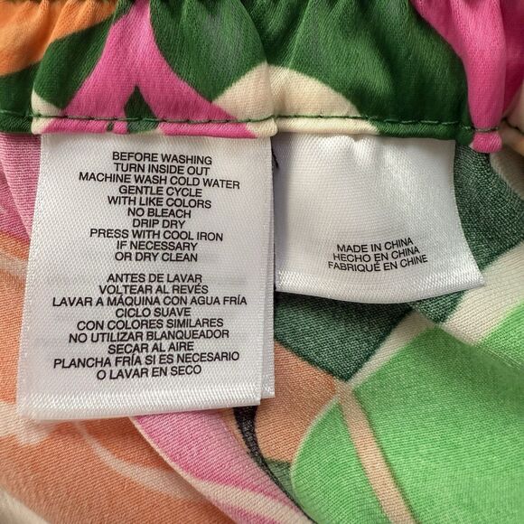 NWT Nine West Floral Culottes Pants Size XL Wide Leg Pull On Trouser Tropical - Picture 16 of 16